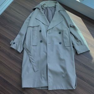 Il Corso Men’s Taupe Double Breasted and Belted Trench Coat